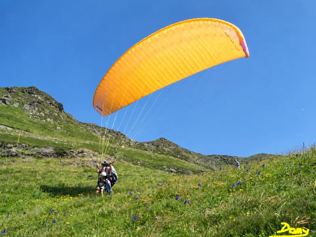 Le départ en parapente