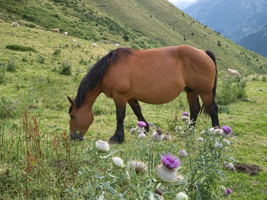 Un cheval au pâturage